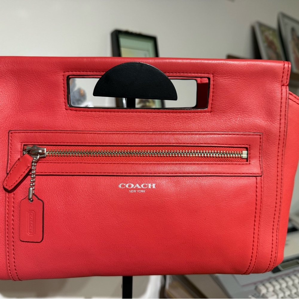 SOLD - COACH Legacy Coral Leather Basket Bag Clutch Y2K